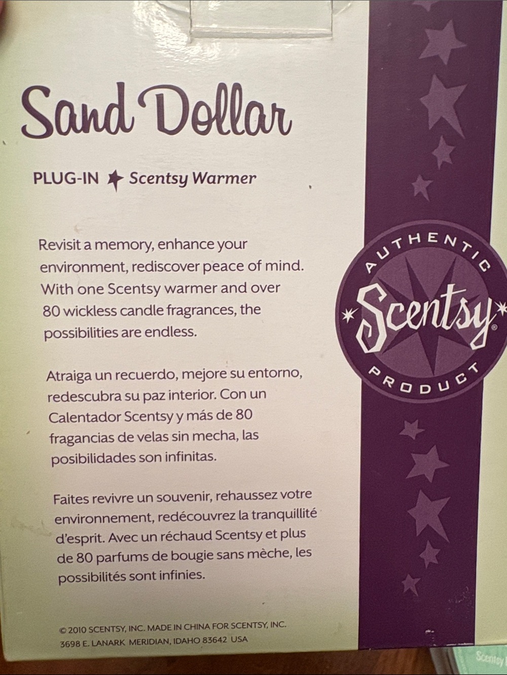 Sale today Scentsy Sand Dollar Plug-In Warmer with “just Breathe” Scentsy bar - Picture 9 of 9